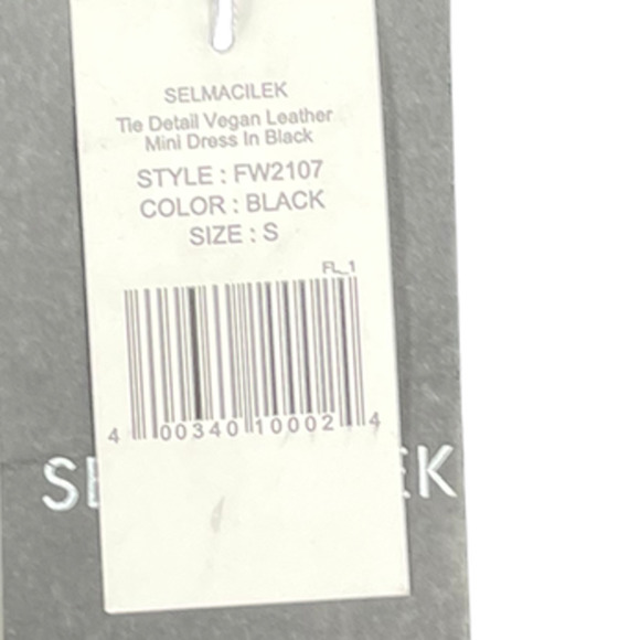 Selmacilek Womens Leather Trench Collar Mini Dress Flap Pockets Size S Black - Picture 8 of 9